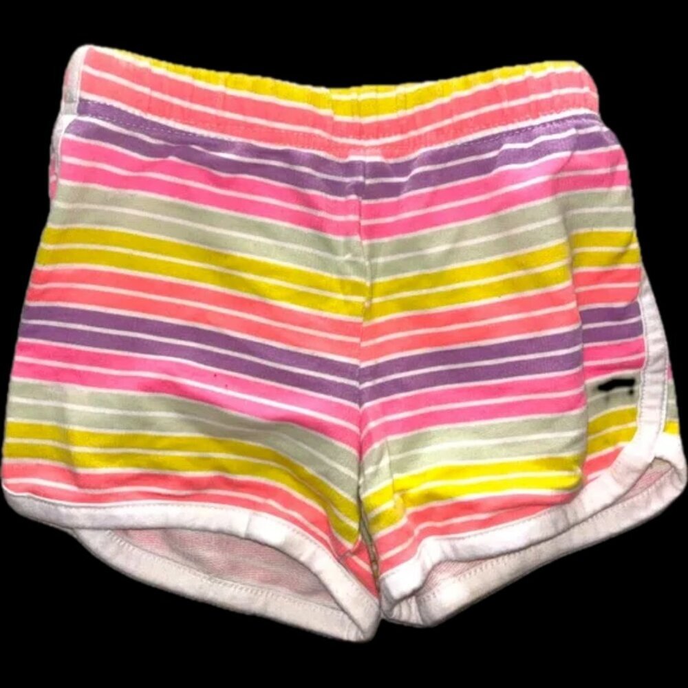 Small 6y girls striped candy cane like rainbow shorts adorable !!
